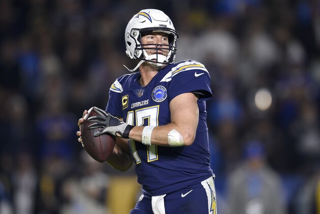 Los Angeles Chargers quarterback Philip Rivers in action during the second half of an NFL football game against the Baltimore Ravens in Carson, Calif., Sunday, Dec. 23, 2018. (AP Photo/Kelvin Kuo)