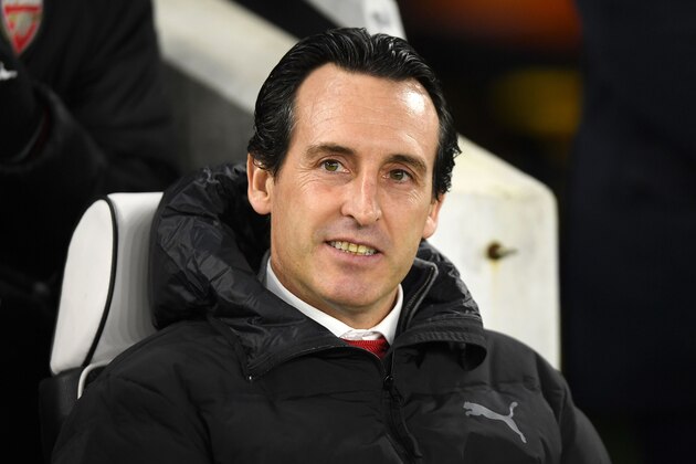 BRIGHTON, ENGLAND - DECEMBER 26:  Unai Emery, Manager of Arsenal looks on prior to the Premier League match between Brighton & Hove Albion and Arsenal FC at American Express Community Stadium on December 26, 2018 in Brighton, United Kingdom.  (Photo by Mike Hewitt/Getty Images)