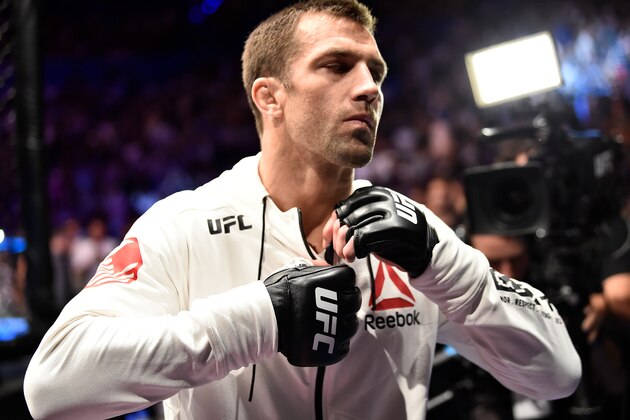 PERTH, AUSTRALIA - FEBRUARY 11:  Luke Rockhold prepares to enter the Octagon before facing Yoel Romero of Cuba in their interim middleweight title bout during the UFC 221 event at Perth Arena on February 11, 2018 in Perth, Australia. (Photo by Jeff Bottari/Zuffa LLC/Zuffa LLC via Getty Images)