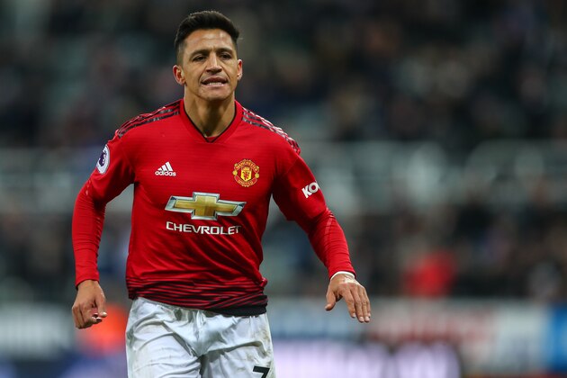 NEWCASTLE UPON TYNE, ENGLAND - JANUARY 02: Alexis Sanchez of Manchester United  during the Premier League match between Newcastle United and Manchester United at St. James Park on January 2, 2019 in Newcastle upon Tyne, United Kingdom. (Photo by Robbie Jay Barratt - AMA/Getty Images)