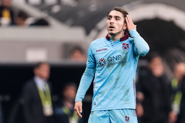 Abdulkadir Omur of Trabzonspor during the Turkish Spor Toto Super Lig football match between Besiktas JK and Trabzonspor AS on December 16, 2018 at the Vodafone Arena in Istanbul, Turkey(Photo by VI Images via Getty Images)