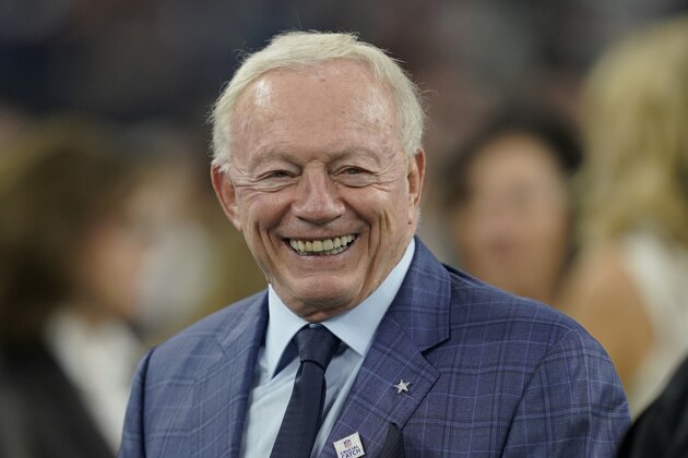 Dallas Cowboys owner Jerry Jones before an NFL football game against the Houston Texans, Sunday, Oct. 7, 2018, in Houston. (AP Photo/David J. Phillip)