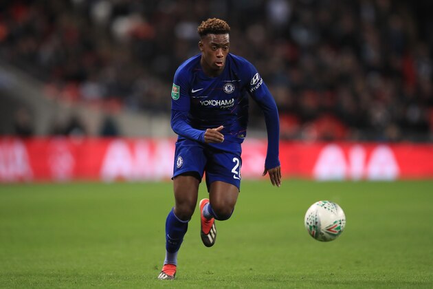 LONDON, ENGLAND - JANUARY 08: Callum Hudson-Odoi of Chelsea during the Carabao Cup Semi-Final First Leg match between Tottenham Hotspur and Chelsea at Wembley Stadium on January 8, 2019 in London, England. (Photo by Marc Atkins/Getty Images)