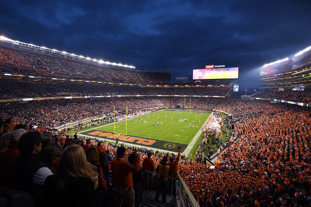SANTA CLARA, CA - JANUARY 07: The Clemson Tigers take on the Alabama Crimson Tide during the College Football Playoff National Championship held at Levi's Stadium on January 7, 2019 in Santa Clara, California. (Photo by Jamie Schwaberow/Getty Images)