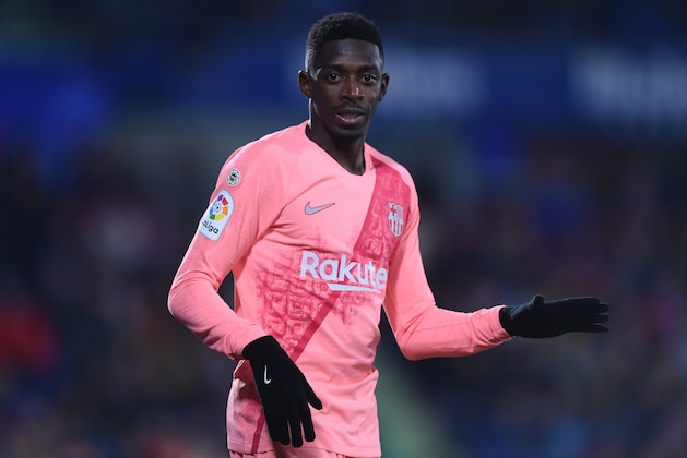 GETAFE, SPAIN - JANUARY 06:   Ousmane Dembele of FC Barcelona looks on during the La Liga match between Getafe CF and FC Barcelona at Coliseum Alfonso Perez on January 06, 2019 in Getafe, Spain. (Photo by Denis Doyle/Getty Images)