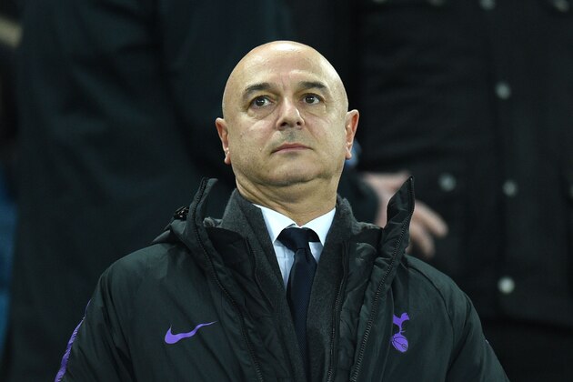 Tottenham Hotspur's English chairman Daniel Levy is seen before kick off of the English Premier League football match between Everton and Tottenham Hotspur at Goodison Park in Liverpool, north west England on December 23, 2018. (Photo by Oli SCARFF / AFP) / RESTRICTED TO EDITORIAL USE. No use with unauthorized audio, video, data, fixture lists, club/league logos or 'live' services. Online in-match use limited to 120 images. An additional 40 images may be used in extra time. No video emulation. Social media in-match use limited to 120 images. An additional 40 images may be used in extra time. No use in betting publications, games or single club/league/player publications. /         (Photo credit should read OLI SCARFF/AFP/Getty Images)