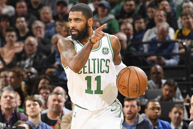 BOSTON, MA - JANUARY 9: Kyrie Irving #11 of the Boston Celtics handles the ball during the game against the Indiana Pacers on January 9, 2019 at the TD Garden in Boston, Massachusetts.  NOTE TO USER: User expressly acknowledges and agrees that, by downloading and or using this photograph, User is consenting to the terms and conditions of the Getty Images License Agreement. Mandatory Copyright Notice: Copyright 2019 NBAE  (Photo by Steve Babineau/NBAE via Getty Images)