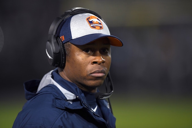 OAKLAND, CA - DECEMBER 24:  Head coach Vance Joseph of the Denver Broncos looks on from the sidelines against the Oakland Raiders during their NFL football game at the Oakland-Alameda County Coliseum on December 24, 2018 in Oakland, California.  (Photo by Thearon W. Henderson/Getty Images)