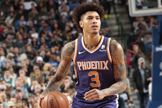 DALLAS, TX - JANUARY 9:  Kelly Oubre Jr. #3 of the Phoenix Suns handles the ball against the Dallas Mavericks on January 9, 2019 at the American Airlines Center in Dallas, Texas. NOTE TO USER: User expressly acknowledges and agrees that, by downloading and or using this photograph, User is consenting to the terms and conditions of the Getty Images License Agreement. Mandatory Copyright Notice: Copyright 2019 NBAE (Photo by Glenn James/NBAE via Getty Images)
