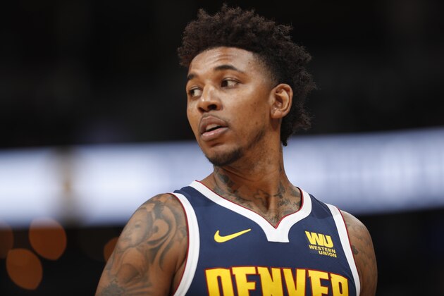 Denver Nuggets guard Nick Young in the second half of an NBA basketball game Tuesday, Dec. 18, 2018, in Denver. The Nuggets won 126-118. (AP Photo/David Zalubowski)