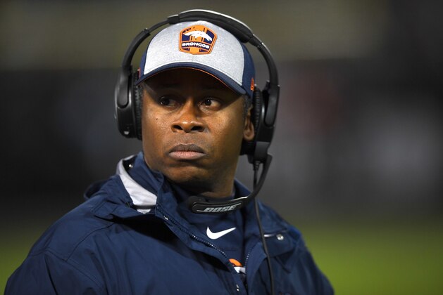 OAKLAND, CA - DECEMBER 24:  Head coach Vance Joseph of the Denver Broncos looks on from the sidelines against the Oakland Raiders during their NFL football game at the Oakland-Alameda County Coliseum on December 24, 2018 in Oakland, California.  (Photo by Thearon W. Henderson/Getty Images)