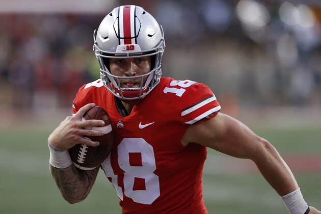 Ohio State quarterback Tate Martell plays against Tulane during an NCAA college football game Saturday, Sept. 22, 2018, in Columbus, Ohio. (AP Photo/Jay LaPrete)