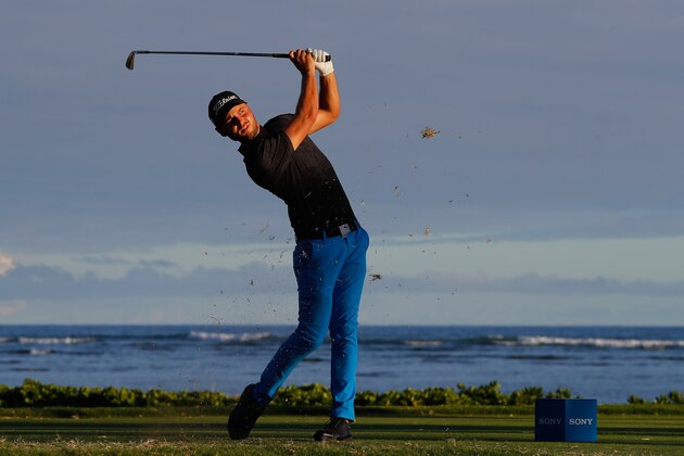HONOLULU, HI - JANUARY 10:  Adam Svensson of Canada plays his shot from the 17th tee during the first round of the Sony Open In Hawaii at Waialae Country Club on January 10, 2019 in Honolulu, Hawaii.  (Photo by Kevin C. Cox/Getty Images)
