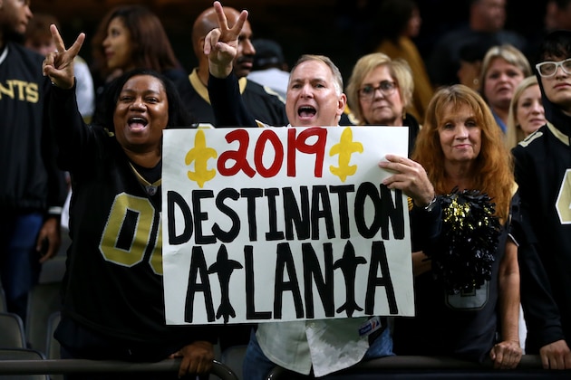 NEW ORLEANS, LOUISIANA - DECEMBER 30: Fans cheer during a NFL game against the Carolina Panthersat the Mercedes-Benz Superdome on December 30, 2018 in New Orleans, Louisiana. (Photo by Sean Gardner/Getty Images)
