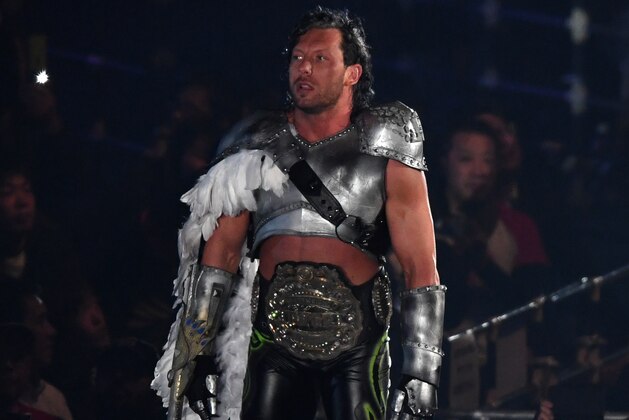 TOKYO, JAPAN - JANUARY 04: Kenny Omega enters the ring prior to the IWGP Heavyweight Championship bout during Wrestle Kingdom 13 of New Japan Pro-Wrestling at Tokyo Dome on January 4, 2019 in Tokyo, Japan. (Photo by Etsuo Hara/Getty Images)