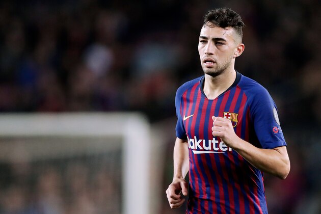 BARCELONA, SPAIN - DECEMBER 11: Munir El Haddadi of FC Barcelona during the UEFA Champions League  match between FC Barcelona v Tottenham Hotspur at the Camp Nou on December 11, 2018 in Barcelona Spain (Photo by Jeroen Meuwsen/Soccrates/Getty Images)