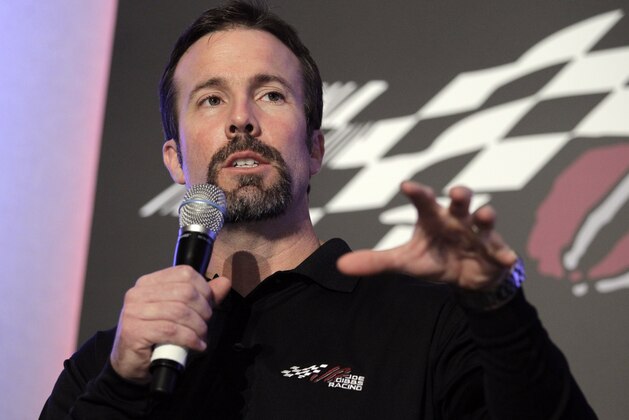 J.D. Gibbs, president of Joe Gibbs Racing, speaks at a news conference during the NASCAR Media Tour in Concord, N.C., Monday, Jan. 23, 2012. (AP Photo/Chuck Burton)