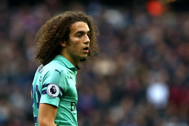 LONDON, ENGLAND - JANUARY 12: Matteo Guendouzi of Arsenal during the Premier League match between West Ham United and Arsenal at London Stadium on January 12, 2019 in London, United Kingdom. (Photo by Chloe Knott - Danehouse/Getty Images)