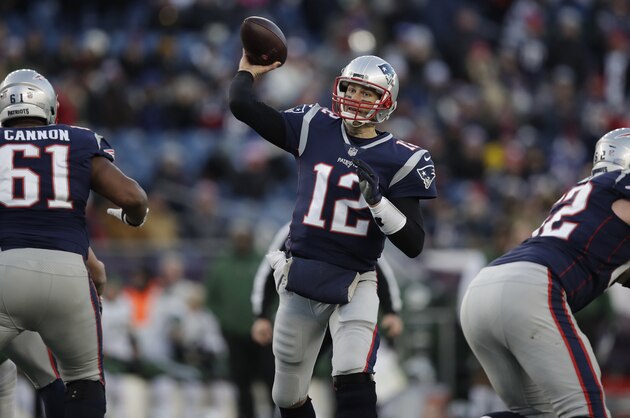 New England Patriots quarterback Tom Brady (12) throws during the second half of an NFL football game, Sunday, Dec. 30, 2018, in Foxborough, Mass. (AP Photo/Charles Krupa)