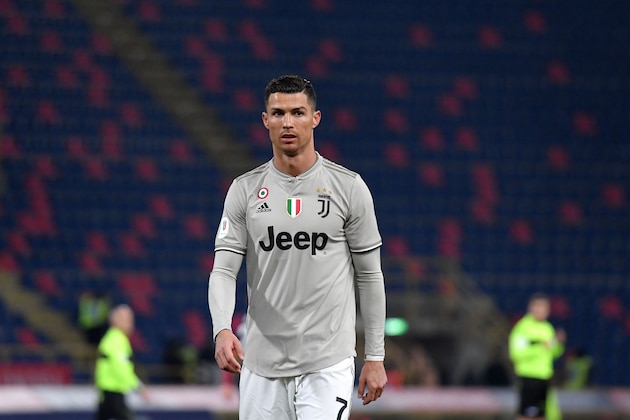 Juventus' Portuguese forward Cristiano Ronaldo leaves the pitch at the end of the Italian Tim Cup round of sixteen football match Bologna vs Juventus on January 12, 2019 at the Renato-Dall'Ara stadium in Bologna. (Photo by Tiziana FABI / AFP) (Photo credit should read TIZIANA FABI/AFP/Getty Images) Juventus' Portuguese forward Cristiano Ronaldo leaves the pitch at the end of the Italian Tim Cup round of sixteen football match Bologna vs Juventus on January 12, 2019 at the Renato-Dall'Ara stadium in Bologna. (Photo by Tiziana FABI / AFP) (Photo credit should read TIZIANA FABI/AFP/Getty Images)