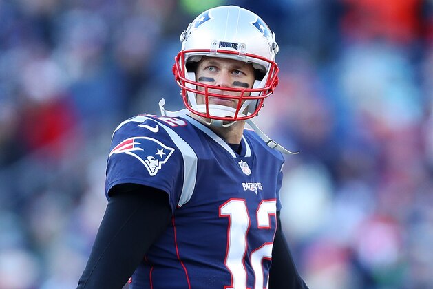 FOXBOROUGH, MASSACHUSETTS - DECEMBER 30: Tom Brady #12 of the New England Patriots looks on during the game against the New York Jets at Gillette Stadium on December 30, 2018 in Foxborough, Massachusetts. (Photo by Maddie Meyer/Getty Images)