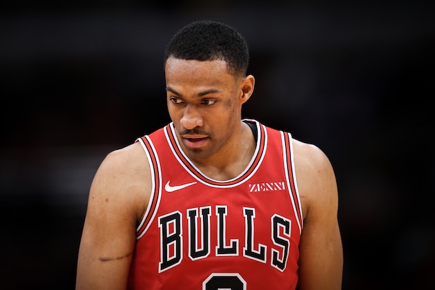 CHICAGO, ILLINOIS - JANUARY 04:  Jabari Parker #2 of the Chicago Bulls walks across the court in the second quarter against the Indiana Pacers at the United Center on January 04, 2019 in Chicago, Illinois. NOTE TO USER: User expressly acknowledges and agrees that, by downloading and or using this photograph, User is consenting to the terms and conditions of the Getty Images License Agreement.  (Photo by Dylan Buell/Getty Images)