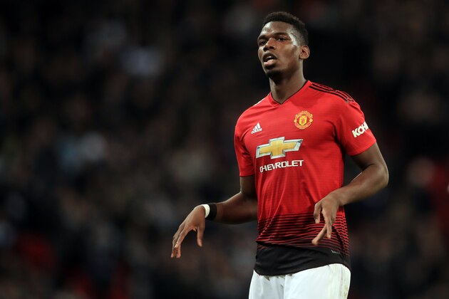 LONDON, ENGLAND - JANUARY 13: Paul Pogba of Manchester United during the Premier League match between Tottenham Hotspur and Manchester United at Wembley Stadium on January 13, 2019 in London, United Kingdom. (Photo by Marc Atkins/Getty Images)