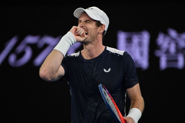 Britain's Andy Murray reacts after a point during his men's singles match against Spain's Roberto Bautista Agut on day one of the Australian Open tennis tournament in Melbourne on January 14, 2019. (Photo by SAEED KHAN / AFP) / -- IMAGE RESTRICTED TO EDITORIAL USE - STRICTLY NO COMMERCIAL USE --        (Photo credit should read SAEED KHAN/AFP/Getty Images)