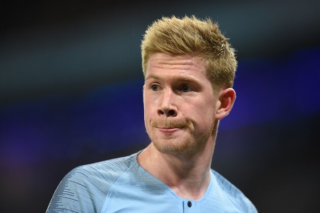 Manchester City's Belgian midfielder Kevin De Bruyne looks on during the League Cup first leg semi-final football match between Manchester City and Burton Albion at the Etihad stadium in Manchester, northwest England on January 9, 2019. (Photo by Oli SCARFF / AFP)        (Photo credit should read OLI SCARFF/AFP/Getty Images)