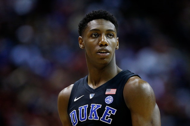 TALLAHASSEE, FL - JANUARY 12:  RJ Barrett #5 of the Duke Blue Devils in action against the Florida State Seminoles at Donald L. Tucker Center on January 12, 2019 in Tallahassee, Florida.  (Photo by Michael Reaves/Getty Images)