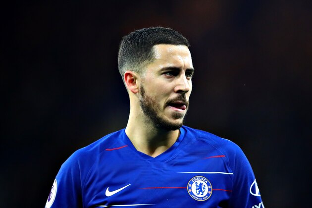 LONDON, ENGLAND - JANUARY 12: Eden Hazard of Chelsea looks on during the Premier League match between Chelsea FC and Newcastle United at Stamford Bridge on January 12, 2019 in London, United Kingdom. (Photo by Chris Brunskill/Fantasista/Getty Images)