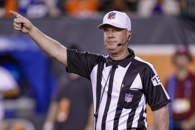 CINCINNATI, OH - AUGUST 30: NFL referee John Parry is seen during the Cincinnati Bengals verses Indianapolis Colts game at Paul Brown Stadium on August 30, 2018 in Cincinnati, Ohio. (Photo by Michael Hickey/Getty Images)