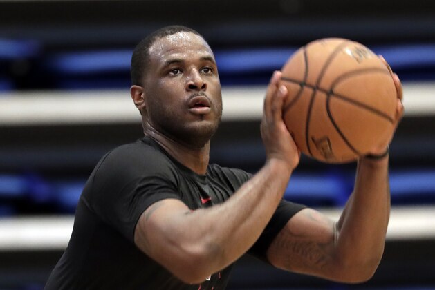 Miami Heat guard Dion Waiters does drills during NBA basketball training camp, Tuesday, Sept. 25, 2018, in Boca Raton, Fla. (AP Photo/Lynne Sladky)