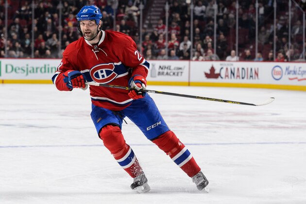 MONTREAL, QC - APRIL 05:  John Scott #22 of the Montreal Canadiens skates during the NHL game against the Florida Panthers at the Bell Centre on April 5, 2016 in Montreal, Quebec, Canada.  The Florida Panthers defeated the Montreal Canadiens 4-1.  (Photo by Minas Panagiotakis/Getty Images)