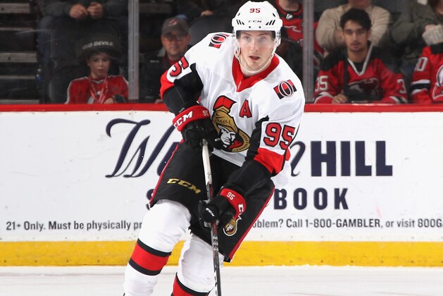 NEWARK, NEW JERSEY - DECEMBER 21: Matt Duchene #95 of the Ottawa Senators skates against the New Jersey Devils at the Prudential Center on December 21, 2018 in Newark, New Jersey. (Photo by Bruce Bennett/Getty Images)