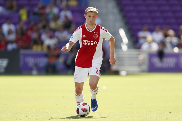 Frenkie de Jong of Ajax during the Florida Cup 2019 match between Ajax Amsterdam v Sao Paulo FC at Orlando City Stadium on January 12, 2019 in Orlando, United States(Photo by VI Images via Getty Images) Frenkie de Jong of Ajax during the Florida Cup 2019 match between Ajax Amsterdam v Sao Paulo FC at Orlando City Stadium on January 12, 2019 in Orlando, United States(Photo by VI Images via Getty Images)