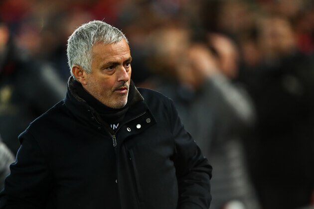 LIVERPOOL, ENGLAND - DECEMBER 16:  Jose Mourinho the head coach / manager of Manchester United during the Premier League match between Liverpool FC and Manchester United at Anfield on December 16, 2018 in Liverpool, United Kingdom. (Photo by Robbie Jay Barratt - AMA/Getty Images)