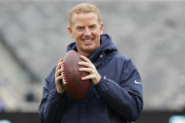 Dallas Cowboys head coach Jason Garrett before an NFL football game against the New York Giants, Sunday, Dec., 30, 2018, in East Rutherford, N.J. (AP Photo/Frank Franklin II)