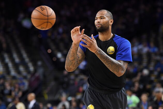 OAKLAND, CA - JANUARY 8: DeMarcus Cousins #0 of the Golden State Warriors warms up prior to the game against the New York Knicks on January 8, 2019 at ORACLE Arena in Oakland, California. NOTE TO USER: User expressly acknowledges and agrees that, by downloading and or using this photograph, user is consenting to the terms and conditions of Getty Images License Agreement. Mandatory Copyright Notice: Copyright 2019 NBAE (Photo by Noah Graham/NBAE via Getty Images) OAKLAND, CA - JANUARY 8: DeMarcus Cousins #0 of the Golden State Warriors warms up prior to the game against the New York Knicks on January 8, 2019 at ORACLE Arena in Oakland, California. NOTE TO USER: User expressly acknowledges and agrees that, by downloading and or using this photograph, user is consenting to the terms and conditions of Getty Images License Agreement. Mandatory Copyright Notice: Copyright 2019 NBAE (Photo by Noah Graham/NBAE via Getty Images)