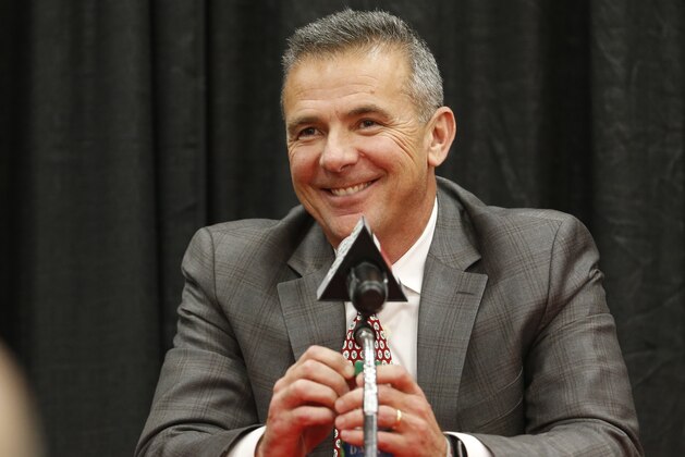 Ohio State NCAA college football head coach Urban Meyer answers questions during a news conference announcing his retirement Tuesday, Dec. 4, 2018, in Columbus, Ohio. (AP Photo/Jay LaPrete)