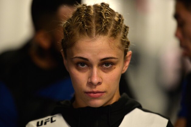 SACRAMENTO, CA - DECEMBER 17:  Paige VanZant prepares to enter the Octagon during the UFC Fight Night event inside the Golden 1 Center Arena on December 17, 2016 in Sacramento, California. (Photo by Brandon Magnus/Zuffa LLC/Zuffa LLC via Getty Images)