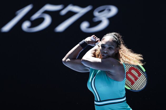 MELBOURNE, AUSTRALIA - JANUARY 19: Serena Williams of the United States in action in her third round match against Dayana Yastremska of Ukraine during day six of the 2019 Australian Open at Melbourne Park on January 19, 2019 in Melbourne, Australia.(Photo by Fred Lee/Getty Images) MELBOURNE, AUSTRALIA - JANUARY 19: Serena Williams of the United States in action in her third round match against Dayana Yastremska of Ukraine during day six of the 2019 Australian Open at Melbourne Park on January 19, 2019 in Melbourne, Australia.(Photo by Fred Lee/Getty Images)