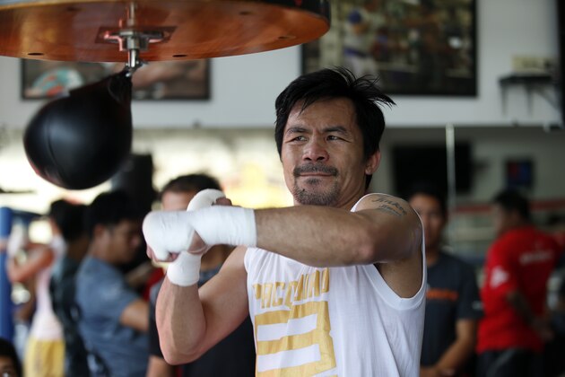 GENERAL SANTOS, PHILIPPINES - MAY 2: Manny Pacquiao of the Philippines undergoes training ahead of his WBA Welterweight title bout against Lucas Matthysse of Argentina in July on May 02, 2018 in General Santos, Philippines.(Photo by Jef Maitem/Getty Images) GENERAL SANTOS, PHILIPPINES - MAY 2: Manny Pacquiao of the Philippines undergoes training ahead of his WBA Welterweight title bout against Lucas Matthysse of Argentina in July on May 02, 2018 in General Santos, Philippines.(Photo by Jef Maitem/Getty Images)