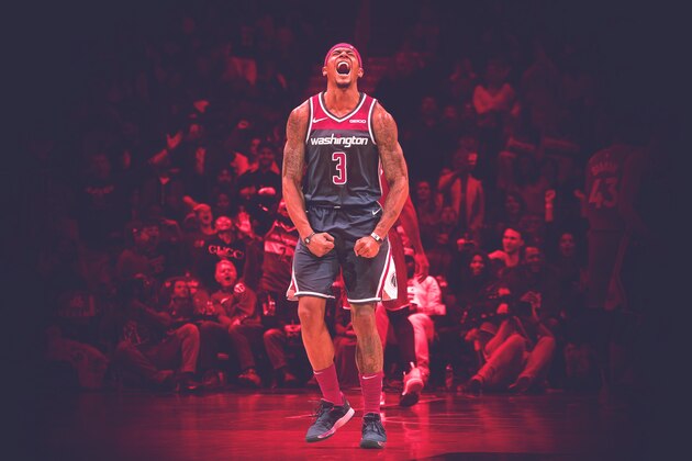 Washington Wizards guard Bradley Beal (3) stands on the court during the second half of an NBA basketball game against the Toronto Raptors, Sunday, Jan. 13, 2019, in Washington. The Raptors won 140-138 in double overtime. (AP Photo/Nick Wass)