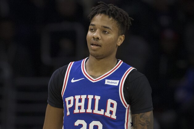 PHILADELPHIA, PA - NOVEMBER 19: Markelle Fultz #20 of the Philadelphia 76ers looks on against the Phoenix Suns at the Wells Fargo Center on November 19, 2018 in Philadelphia, Pennsylvania. NOTE TO USER: User expressly acknowledges and agrees that, by downloading and or using this photograph, User is consenting to the terms and conditions of the Getty Images License Agreement. (Photo by Mitchell Leff/Getty Images)