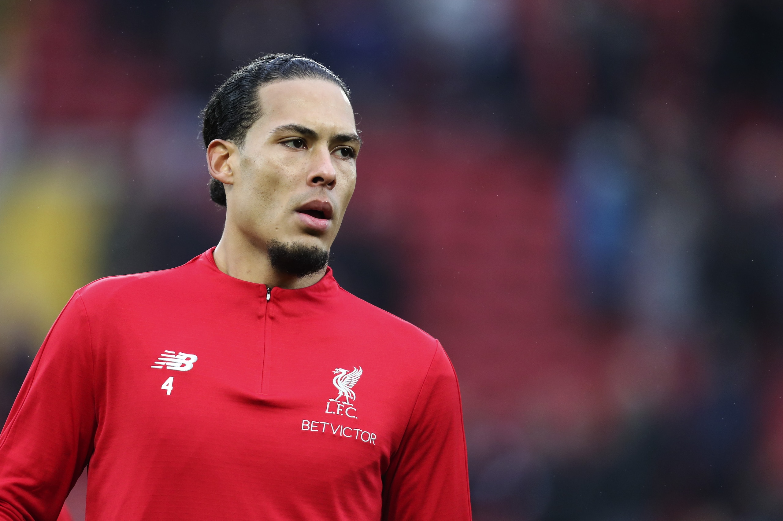 LIVERPOOL, ENGLAND - JANUARY 19: Virgil van Dijk of Liverpool during the Premier League match between Liverpool FC and Crystal Palace at Anfield on January 19, 2019 in Liverpool, United Kingdom. (Photo by James Baylis - AMA/Getty Images) LIVERPOOL, ENGLAND - JANUARY 19: Virgil van Dijk of Liverpool during the Premier League match between Liverpool FC and Crystal Palace at Anfield on January 19, 2019 in Liverpool, United Kingdom. (Photo by James Baylis - AMA/Getty Images)