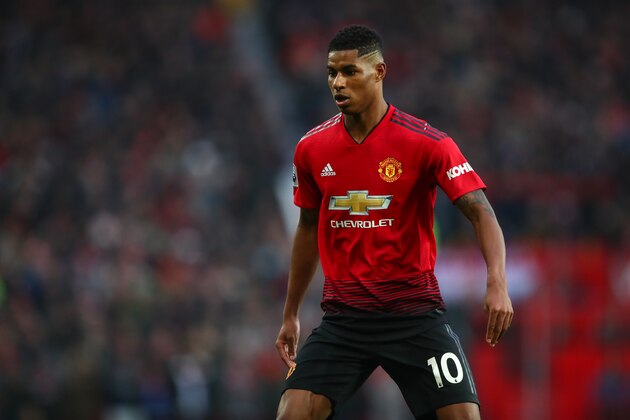 MANCHESTER, ENGLAND - JANUARY 19:  Marcus Rashford of Manchester United during the Premier League match between Manchester United and Brighton & Hove Albion at Old Trafford on January 19, 2019 in Manchester, United Kingdom. (Photo by Robbie Jay Barratt - AMA/Getty Images)