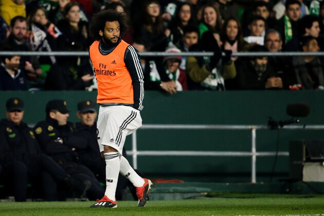 SEVILLA, SPAIN - JANUARY 13: Marcelo of Real Madrid during the La Liga Santander  match between Real Betis Sevilla v Real Madrid at the Estadio Benito Villamarin on January 13, 2019 in Sevilla Spain (Photo by Erwin Spek/Soccrates/Getty Images)