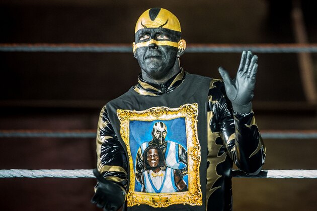 Goldust arrives in the ring during the WWE show at Zenith Arena on may 09, 2017 in Lille north France. / AFP PHOTO / PHILIPPE HUGUEN        (Photo credit should read PHILIPPE HUGUEN/AFP/Getty Images)