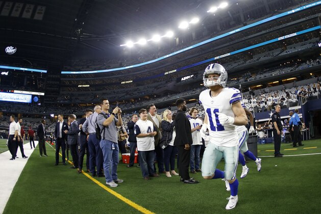 Dallas Cowboys wide receiver Cole Beasley (11) jogs onto the field before an NFC wild-card NFL football game against the Seattle Seahawks in Arlington, Texas, Saturday, Jan. 5, 2019.(AP Photo/Ron Jenkins) Dallas Cowboys wide receiver Cole Beasley (11) jogs onto the field before an NFC wild-card NFL football game against the Seattle Seahawks in Arlington, Texas, Saturday, Jan. 5, 2019.(AP Photo/Ron Jenkins)